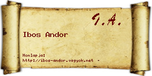 Ibos Andor névjegykártya